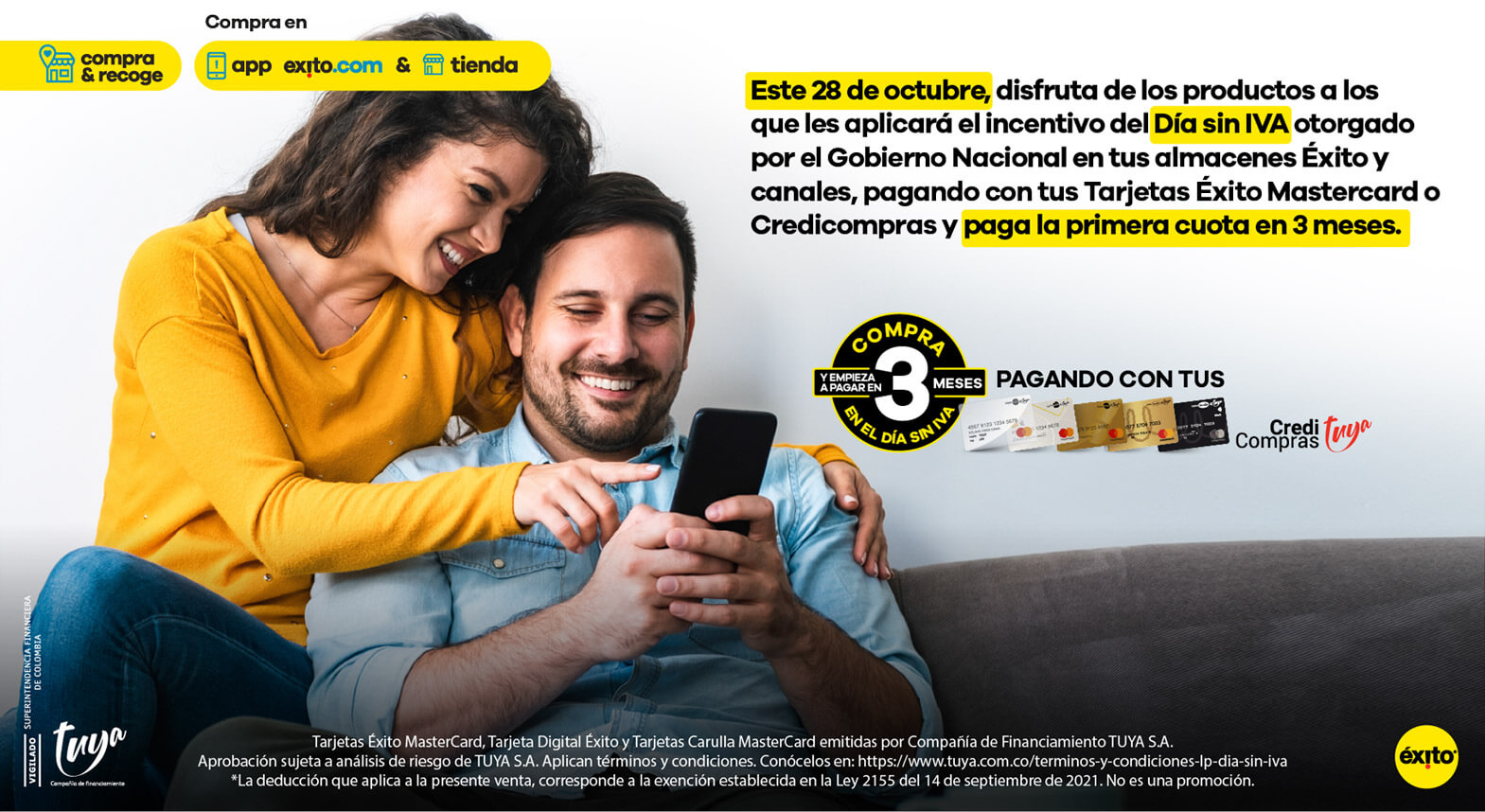 Banner como comprar en exito.com