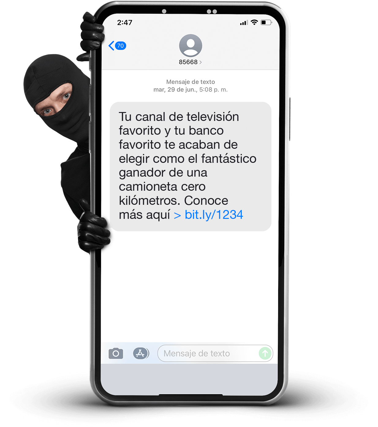Imagen Estafa SMS