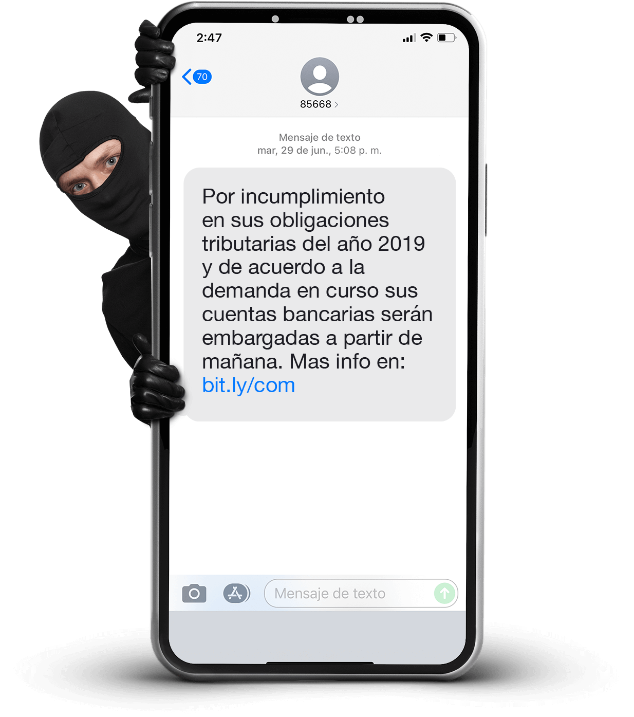 Imagen Estafa SMS
