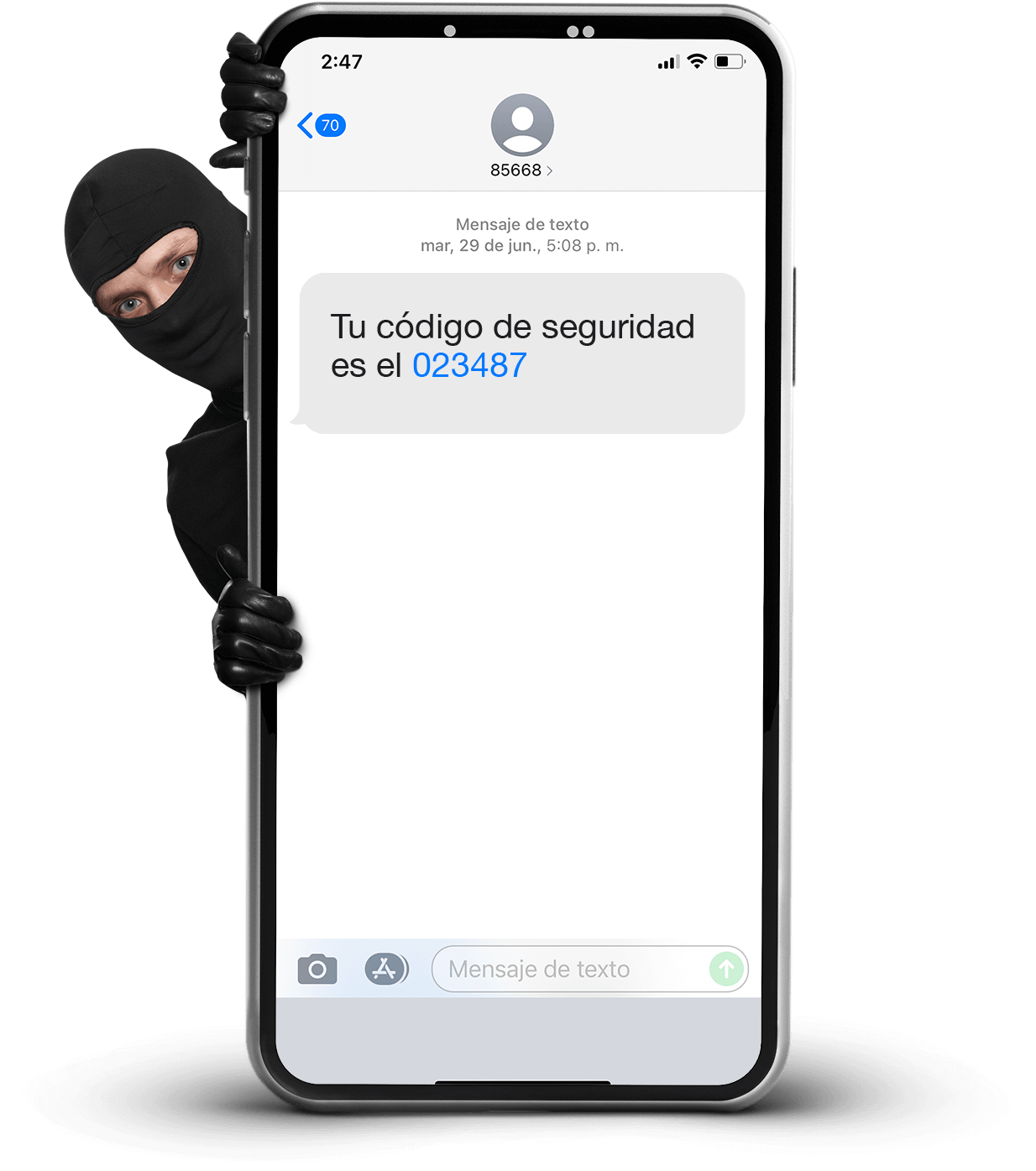 Imagen Estafa SMS