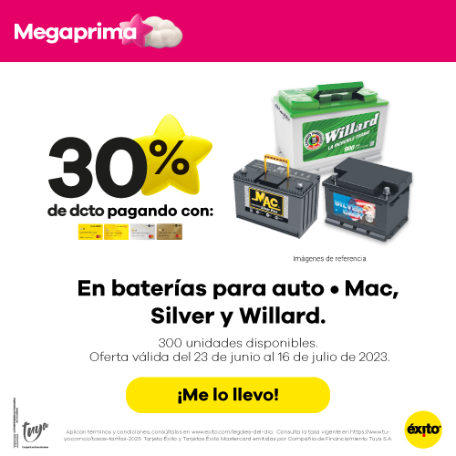 30% descuento en Baterías*