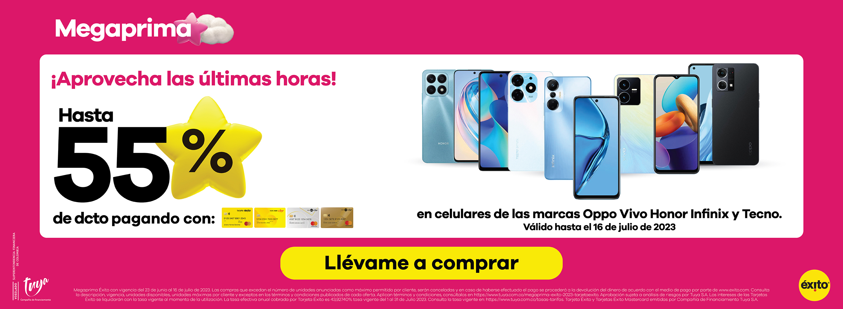 Oferta flash - Hasta 55% en celulares de las marcas Oppo, Vivo, Honor, Infinix y Tecno