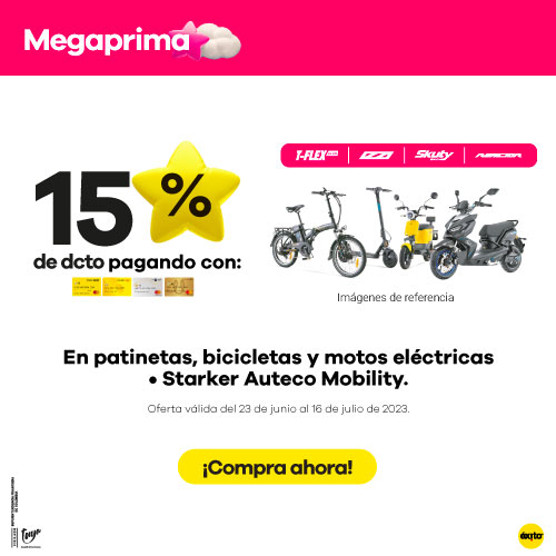15% descuento en vehículos eléctricos*