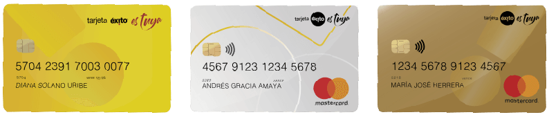 Imagen de las tarjetas de crédito Éxito